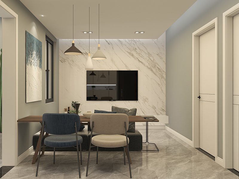 中山市中海龙湾国际 86㎡二居室混搭风格装修 厨卫客厅全包设计